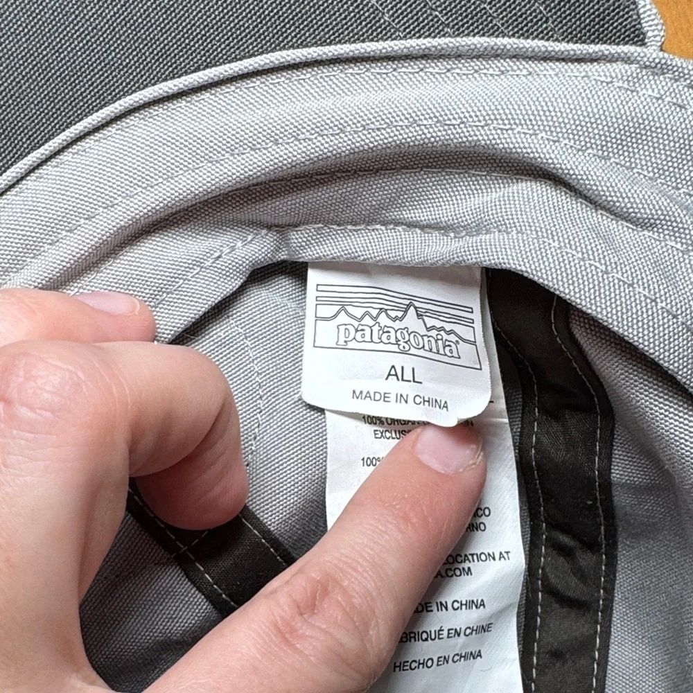 Patagonia Light Gray Cap with Multicolor Wave Patch hat